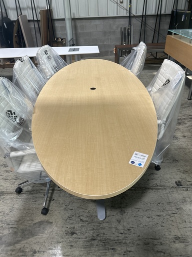 10' Blonde Boat Shaped Conference Table