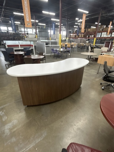 Walnut Coffee Station w/White Top