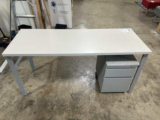 24x60 Light Grey Herman Miller Table Desk w/light Grey Ped