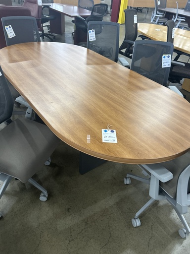 8' Racetrack Conference Table Light Oak