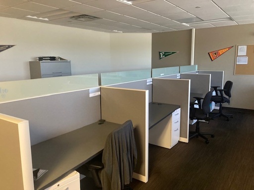 [General Revenue] Allsteel 30x60 Call Center Station 48"Tall-Single Ped, Wedge Worksurface 24/30