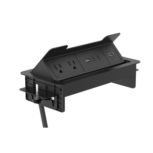 [OSAC4012BK] COE- OfficeSource Pop-Up Power Insert with 6' Power Cord- Black