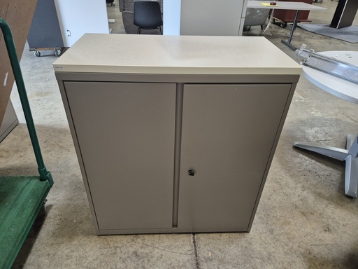 36x40" Storage Cabinet - Grey w/ White Laminate top