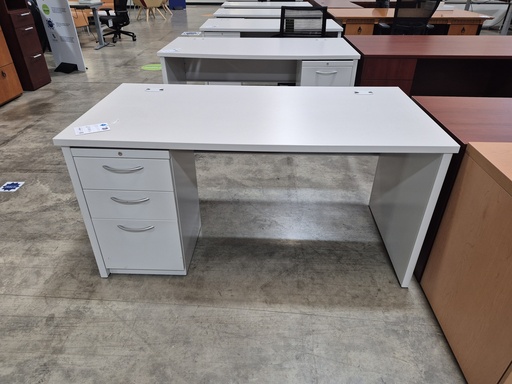 30x60 Allsteel Desk - Single Ped, White