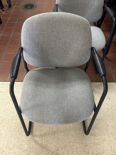 Gray Side Chair w/Blk Arms