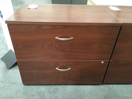 2 Drawer Lateral Grey bottom and Cherry top