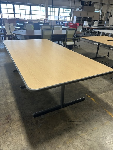 8ft. Blonde Conference Table (Gray Base & Trim)