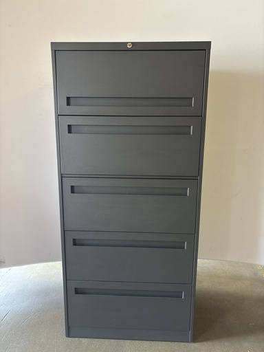 30" 5dr Steelcase lateral file cabinet - Black