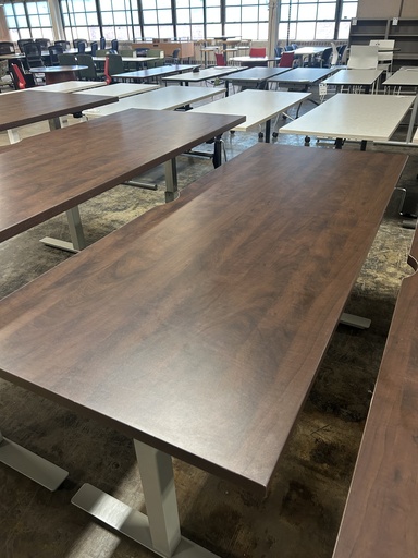 Steelcase 30x72 Mocha Hand Crank Sit-to-Stand Desk