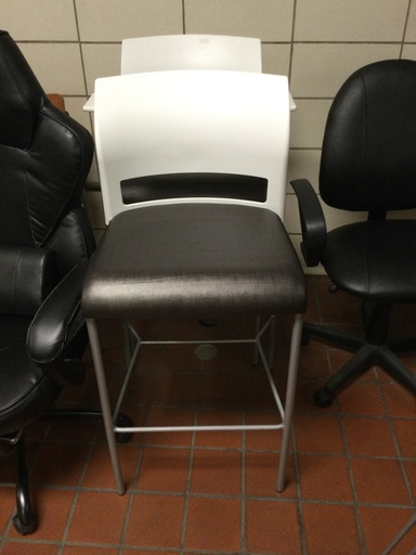 Cafe Stool - White Back w/Mocha Cushion