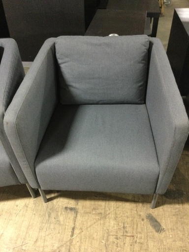 Blue/Grey Lobby Wing Chair