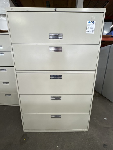 Hon 42" 5 Drawer Lateral File, Putty 