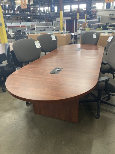 8ft Oval Conference Table Powered (Cherry)