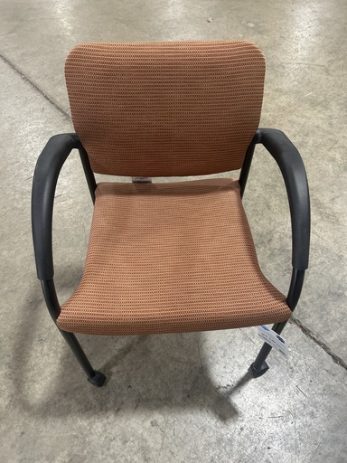 Allsteel Guest Chair on Casters- Orange Fabric