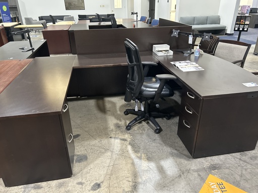 JSI - U Shape LH Bow Front Desk -36x72 Espresso