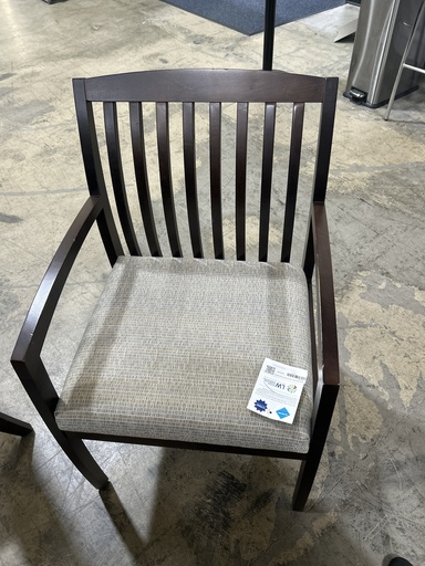 Jasper Guest Chair - Espresso Wood Frame and Back, Grey Seat