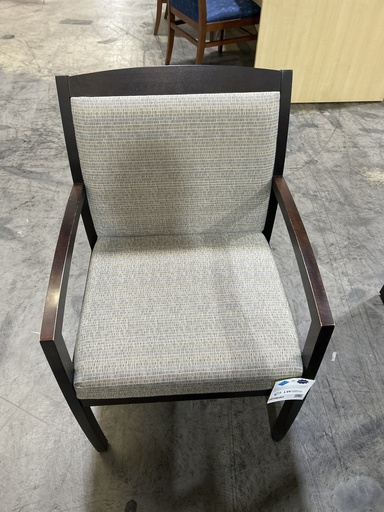 Jasper Guest Chair - Espresso Wood Frame Grey Seat and Back