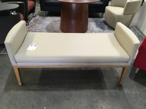 Cream Leather Bench