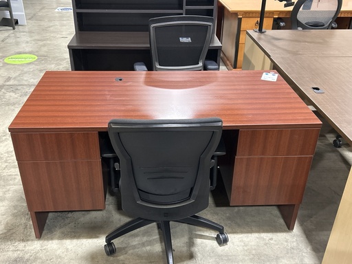 30x60 LaCasse Dbl Ped Desk - Mahogany