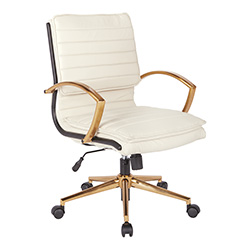 [FL2359iG-U28] Cream Conference Chair w/ Gold Frame