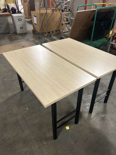 24" x 48" Light Oak Training Table w/Black Base