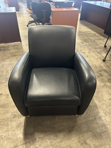 Lobby Chair - Black Leather -