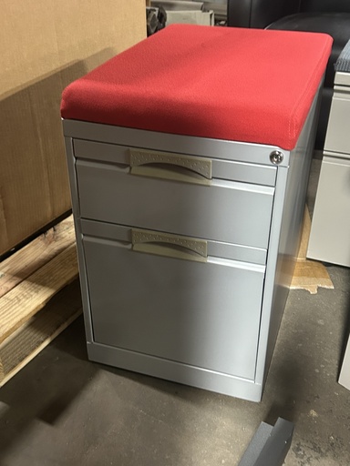 Gray Boulevard Ped B/F w/Red Cushion Top