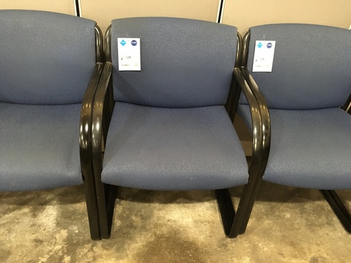 Steelcase Blue Blk Sled base side chair