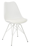 White Guest Chair w/Chrome Legs