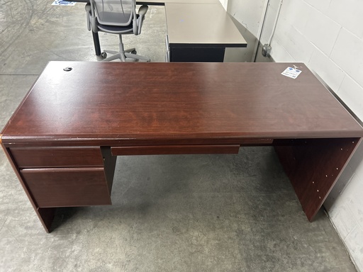 30x 66 Sgl Ped Desk-Mahogany 