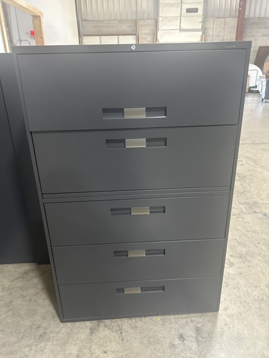 Global (5) Drawer 42" File Cabinets - Dark Grey