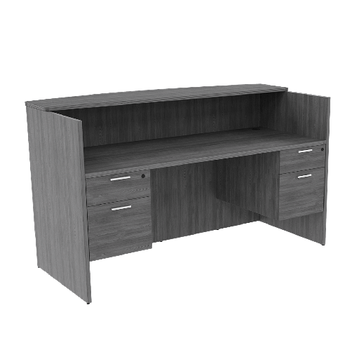 Euroline Reception Desk Dbl Ped Grey