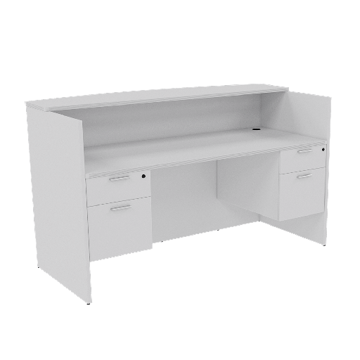 Euroline Reception Desk Dbl Ped White
