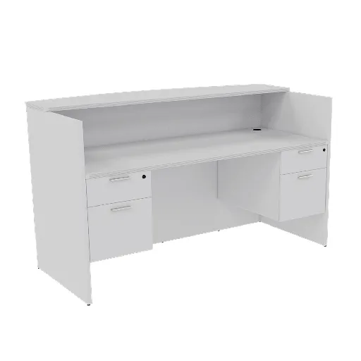 Euroline Reception Desk Dbl Ped White