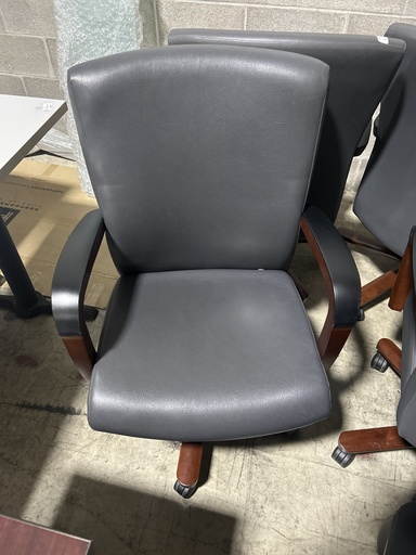 Dark Grey Leather Conference Chair