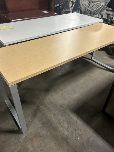 Herman Miller 24"x 72" Blonde/Maple Training Table w/Metal Base 