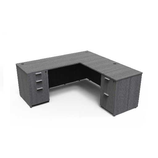 Euroline 30x66 Dbl Ped BBF/FF L Desk RH Grey