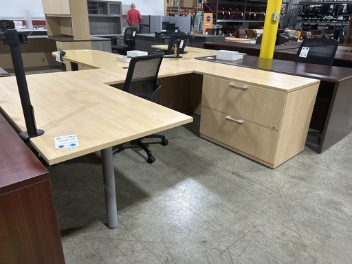 66" U Shape Desk w/Lateral -RH,  Maple