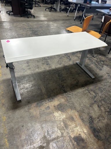 Herman Miller Renew 30"x 60" Sit to Stand -White w/Silver C-Foot Base 