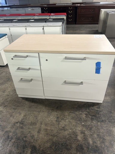 Steelcase 24"x 45" BBF/2 Drawer Lateral Combo - White w/Light Oak Top