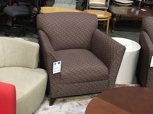 Burgundy Pattern Club Chair