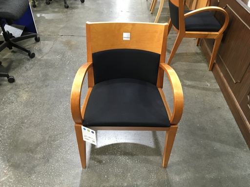 SIde Chairs Black Seat light Cherry wood