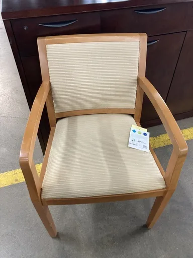 Maple Frame w/Stripe Fabric Side Chairs 