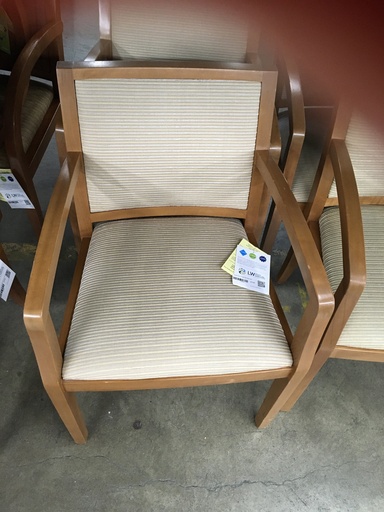 Maple Frame w/Stripe Fabric Side Chairs 