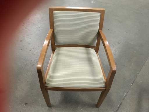 Maple Frame w/blue Stripe Fabric Side Chairs   