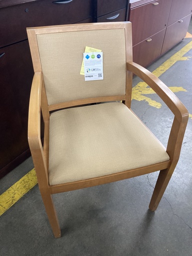 Maple Frame Tweed Fabric Side Chairs     