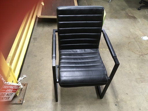 Black vinyl side chair 