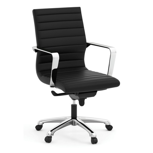  Mid Back Chair with Chrome Frame-Black 