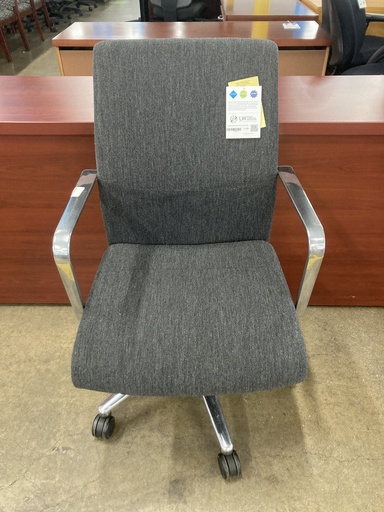Grey Fabric Chrome Arms Conference Chair
