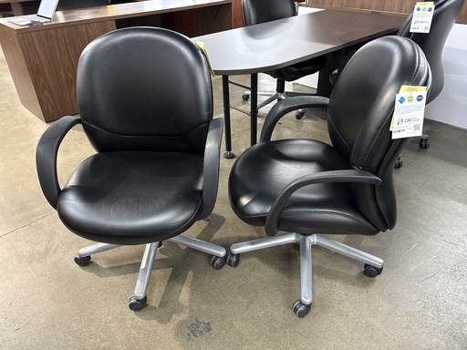 Vecta Black Leather Conference Chair